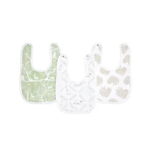 aden   anais Essentials Cotton Muslin Baby Snap Bibs - 3 Pack - Harmony