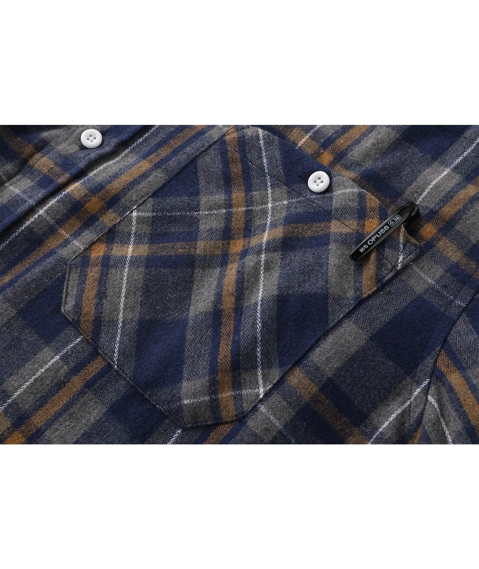 Men's Button Up Flannel Plaid Hoodie-CUMLT01116