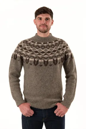 Mens Fair isle Brodgar Yoke Jumper - Oyster