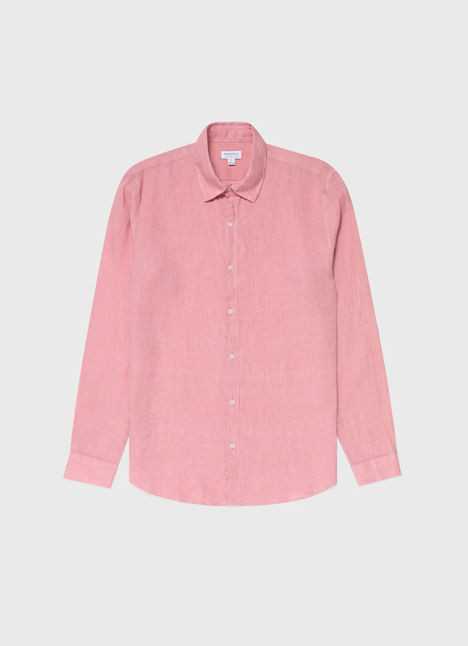 Men's Linen Shirt in Shell Pink