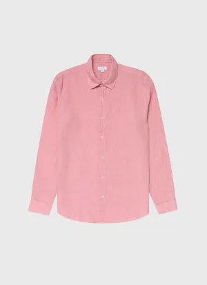 Men's Linen Shirt in Shell Pink