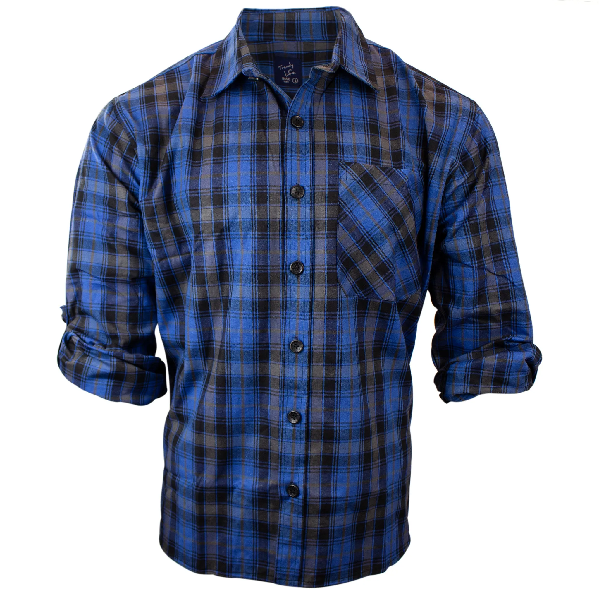 Men's Relaxed Fit Plaid Woven Shirt P116