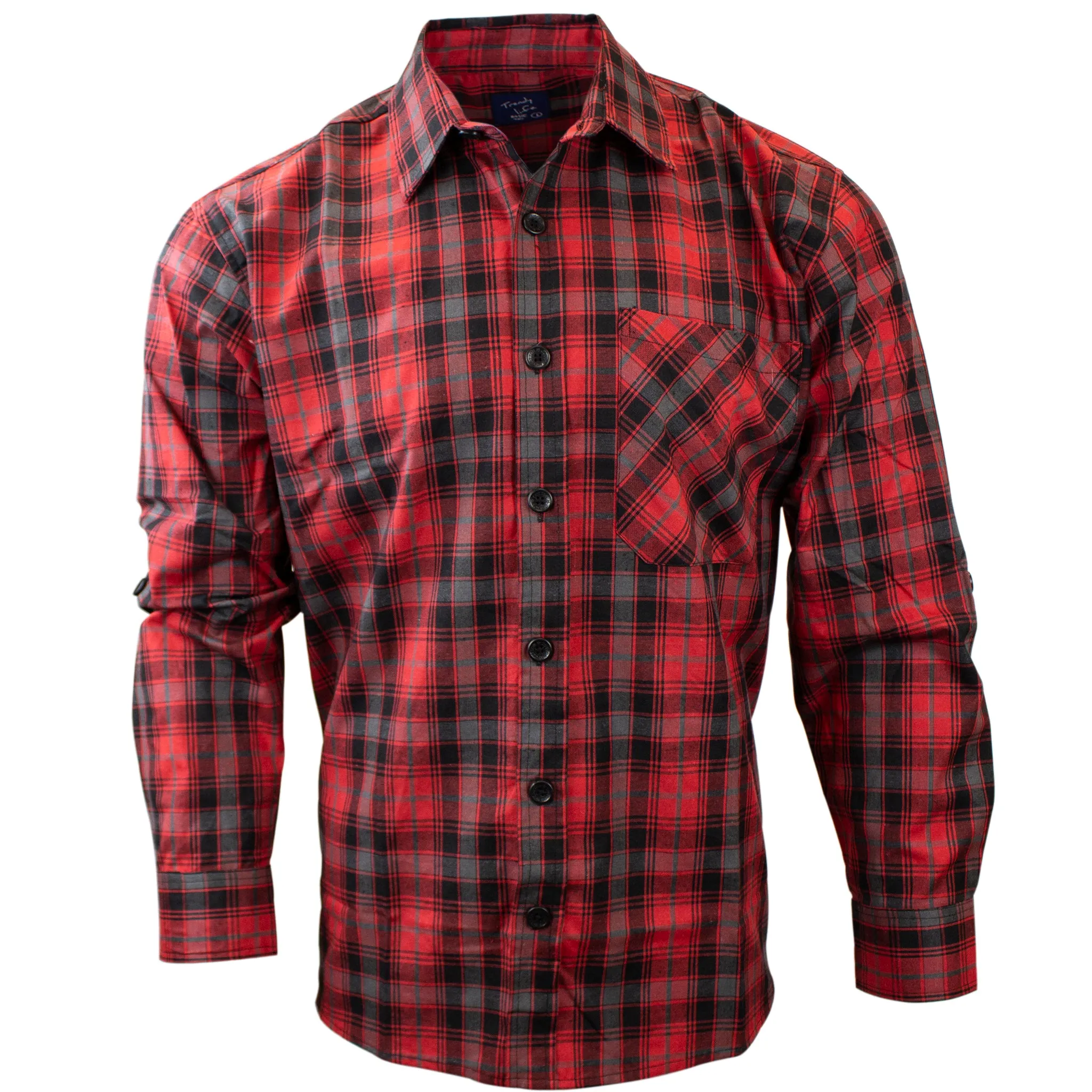 Men's Relaxed Fit Plaid Woven Shirt P116