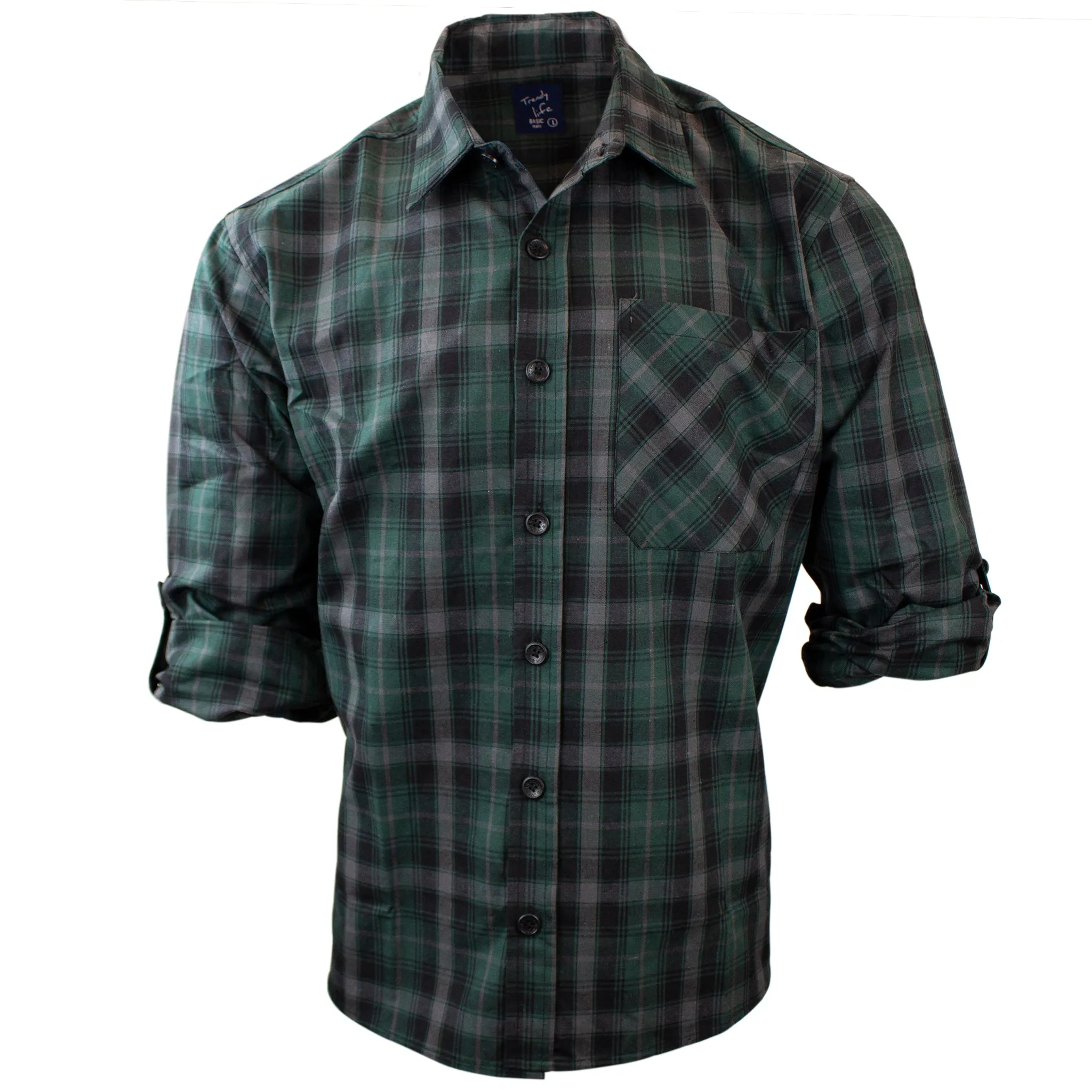 Men's Relaxed Fit Plaid Woven Shirt P116