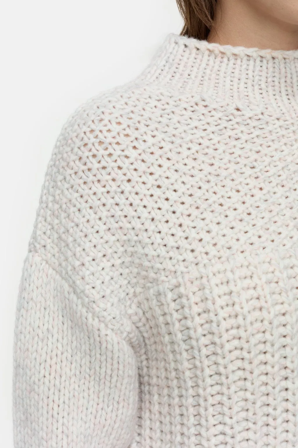 Mouliné Knitted Jumper - English Rose