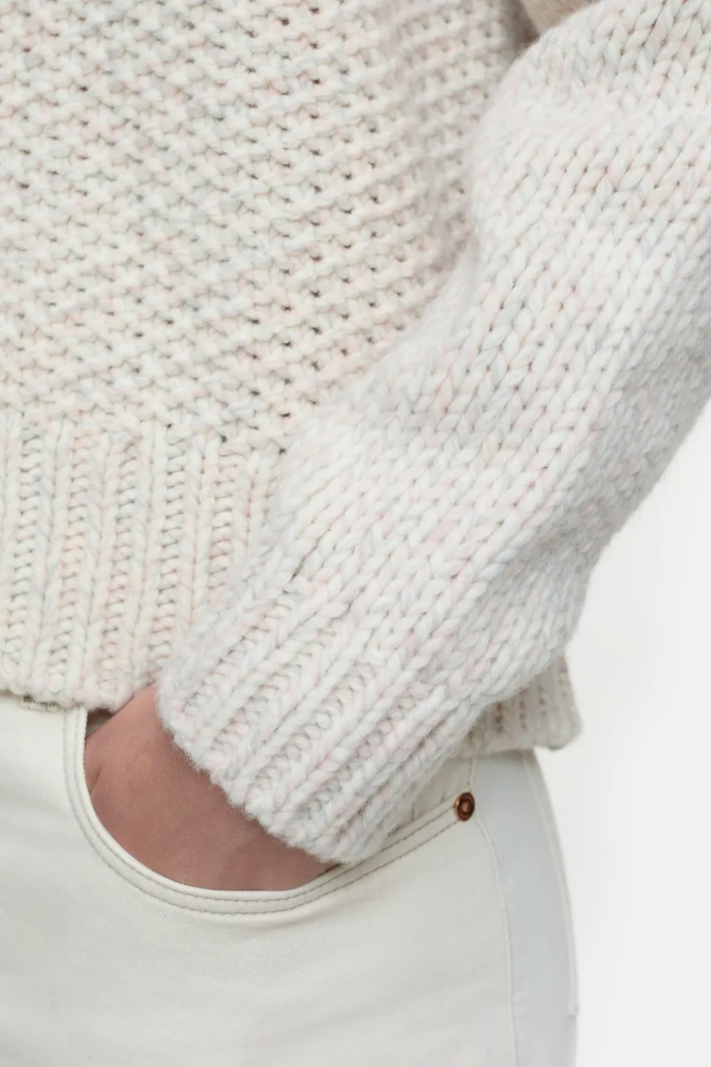 Mouliné Knitted Jumper - English Rose