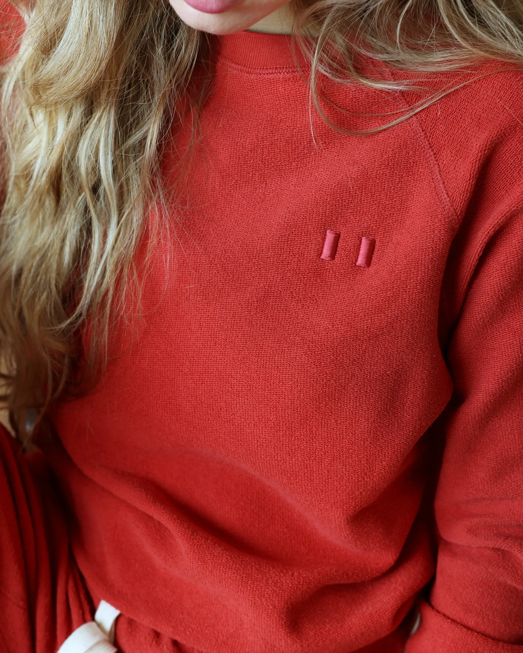 Reverse French Terry Sweatshirt Red - Unisex