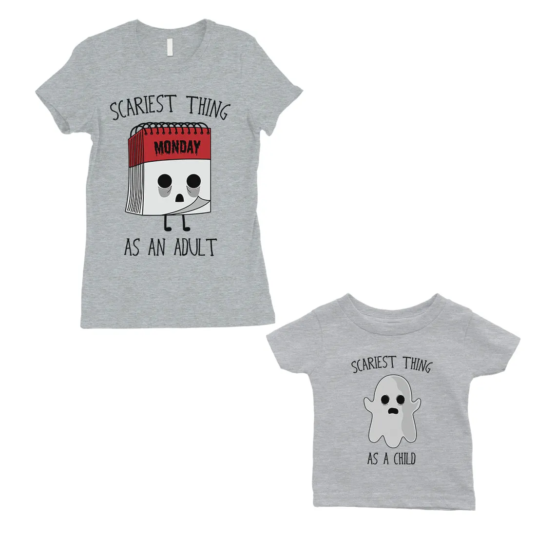 Scariest As Adult Child Mom and Baby Matching Gift Shirts