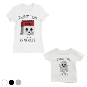 Scariest As Adult Child Mom and Baby Matching Gift Shirts