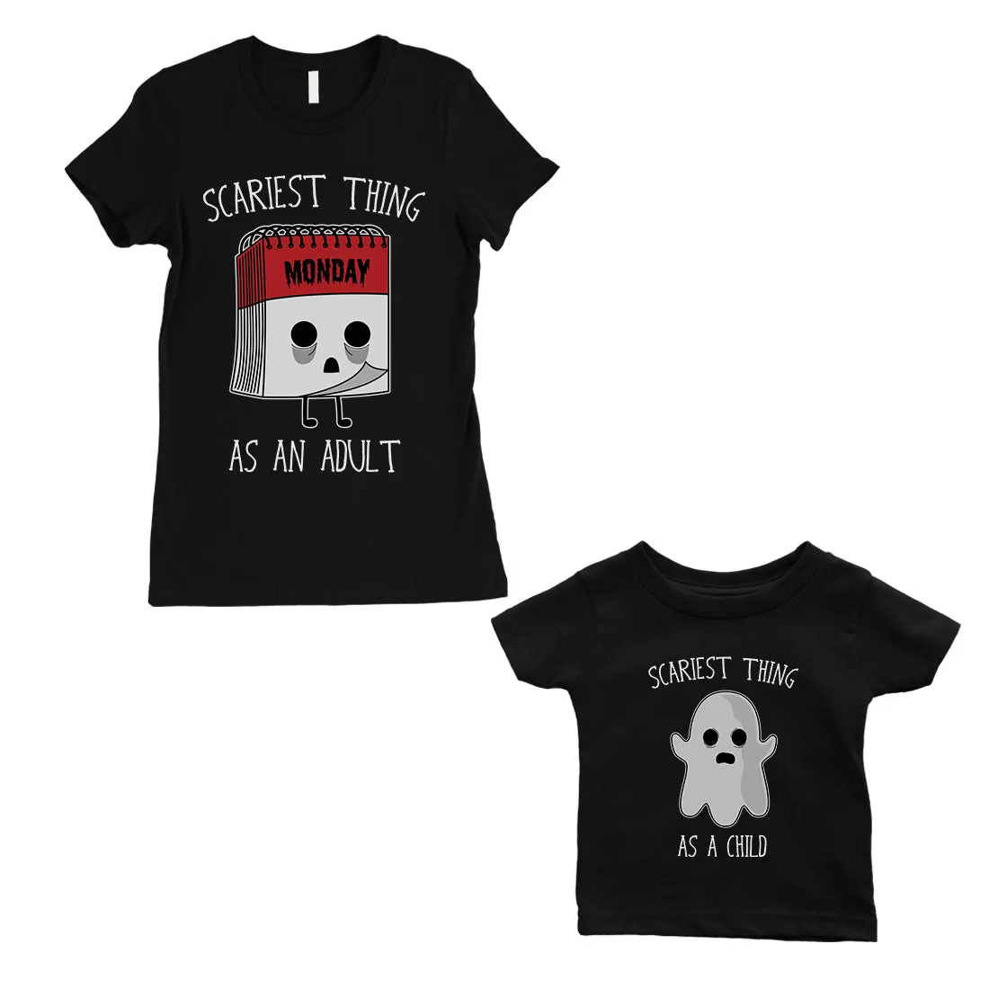 Scariest As Adult Child Mom and Baby Matching Gift Shirts