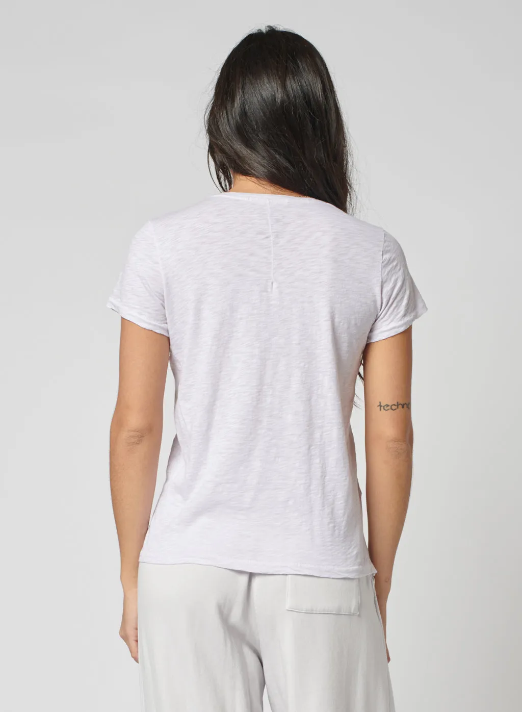 Stateside Supima Slub Short Sleeve V-Neck T-Shirt in White