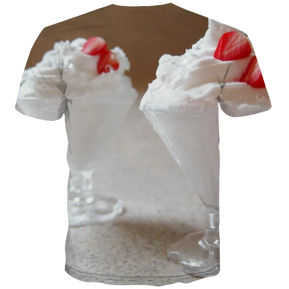 Sweet T-shirt Men Gourmet T-shirts Graphic Icecream T-shirts 3d Colourful Tshirt Printed