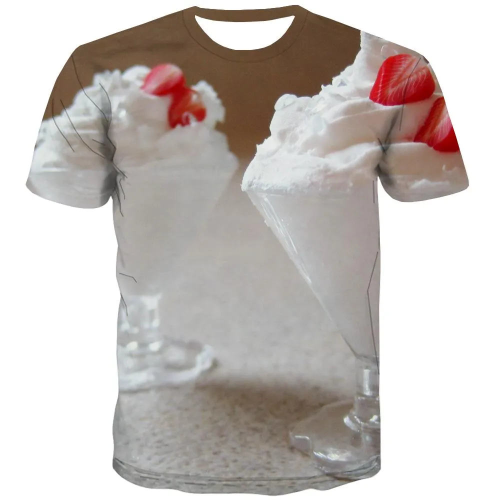 Sweet T-shirt Men Gourmet T-shirts Graphic Icecream T-shirts 3d Colourful Tshirt Printed