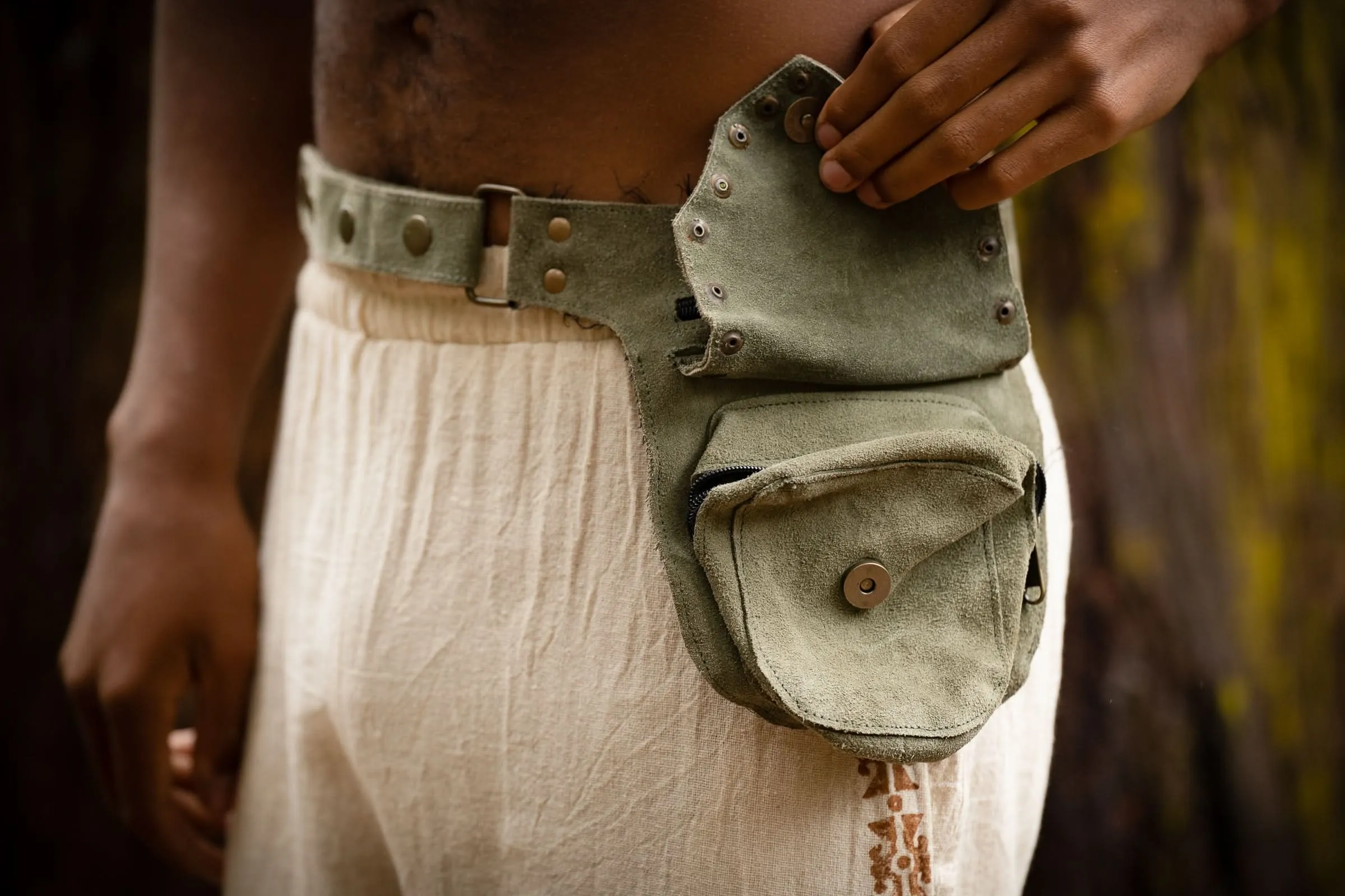 The Nile Recycled Leather Pocket Belt for Men - Wholesale