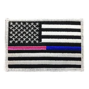 Thin Pink Line and Thin Blue Line American Flag Patch