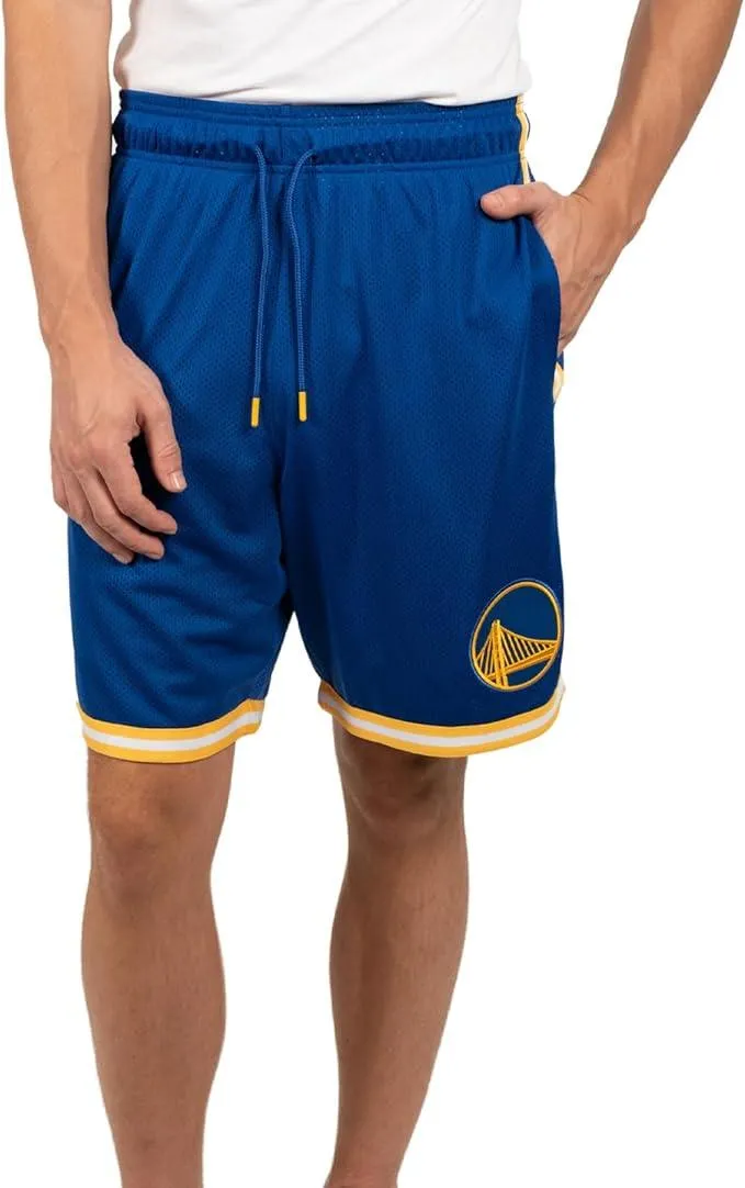 Ultra Game NBA Official Men’s Slam Active Basketball Training Shorts - Unisex, Golden State Warriors, Team Color|Golden State Warriors