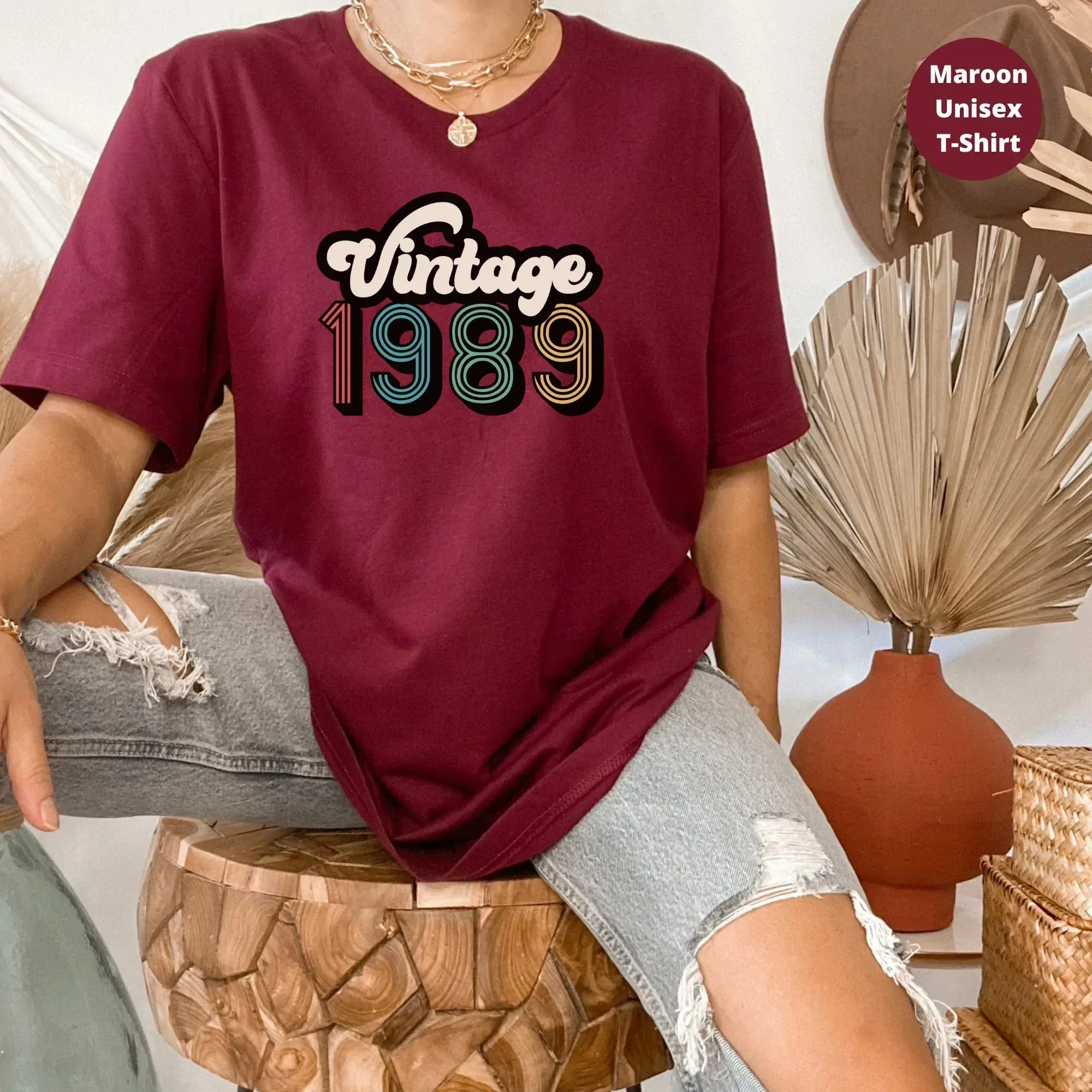 Vintage 1989, 33th Birthday Group Shirts, Birthday Crew, Birthday Squad, 33th Birthday Tee, Birthday Gift, Birthday Party Tees, Gift for Her