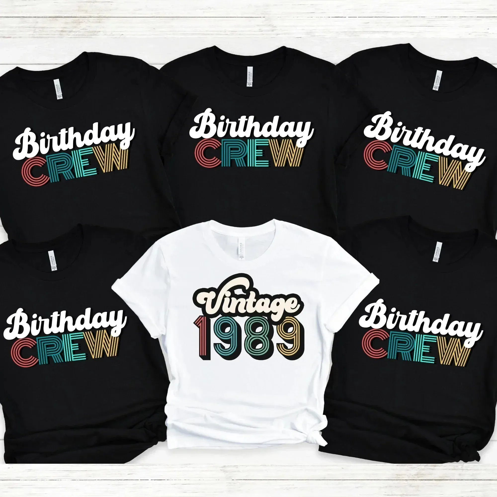 Vintage 1989, 33th Birthday Group Shirts, Birthday Crew, Birthday Squad, 33th Birthday Tee, Birthday Gift, Birthday Party Tees, Gift for Her