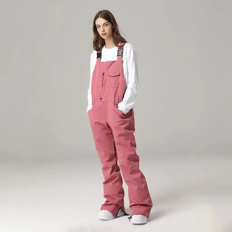 Women's High Waist Ski Bibs Snow Overalls