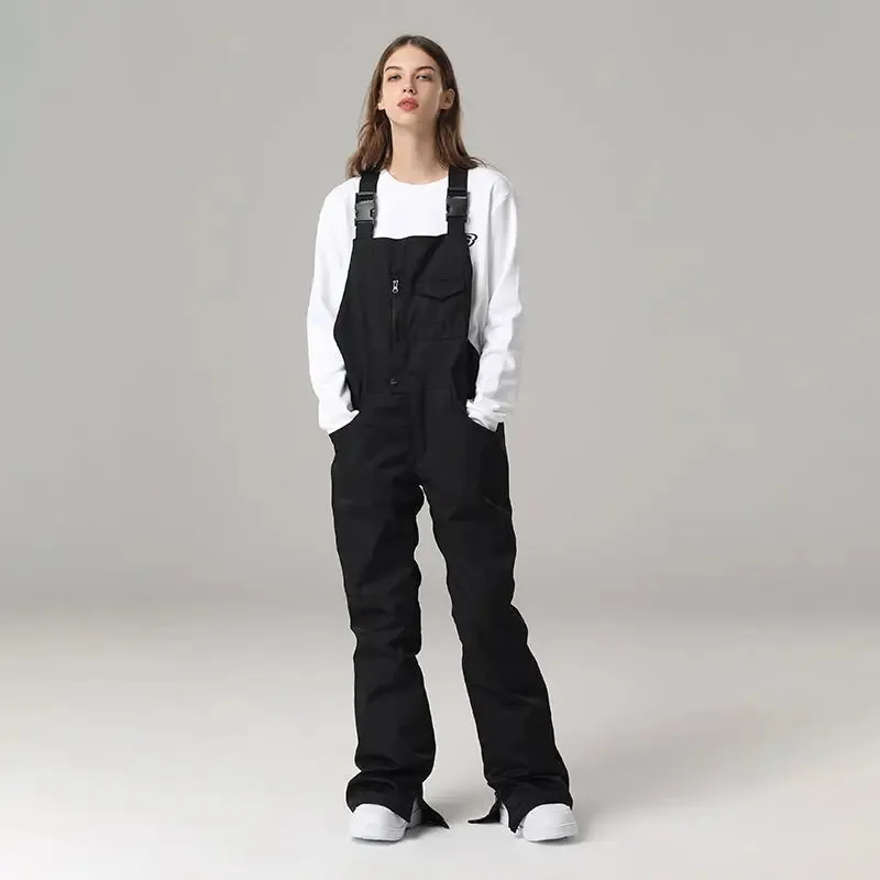 Women's High Waist Ski Bibs Snow Overalls