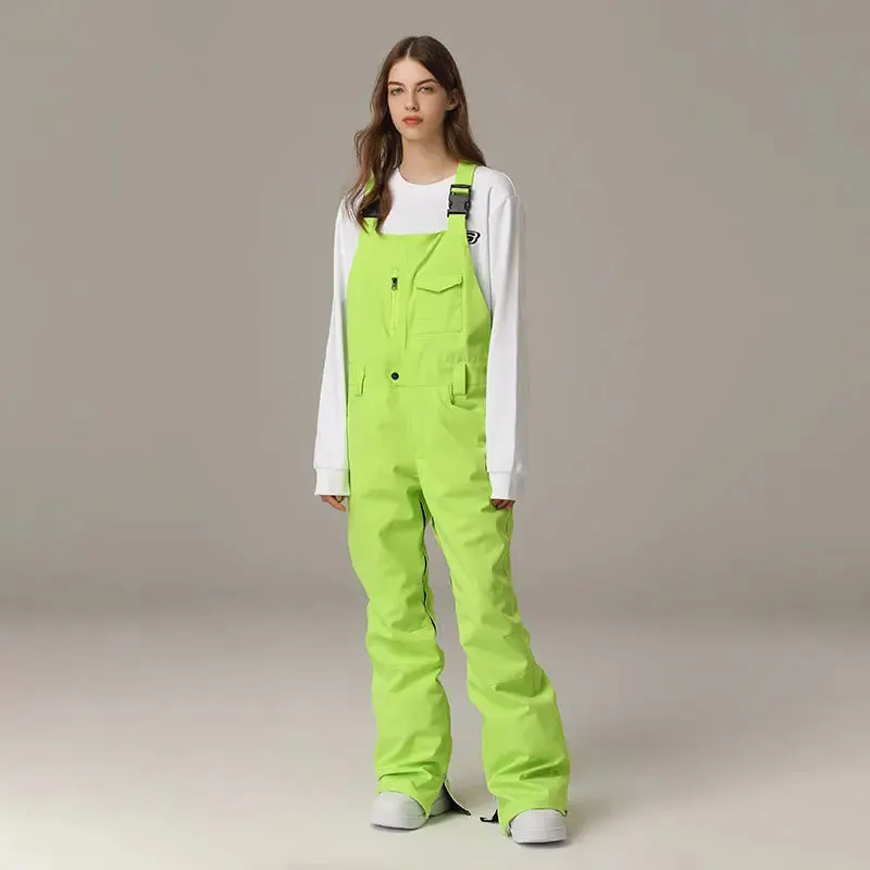 Women's High Waist Ski Bibs Snow Overalls