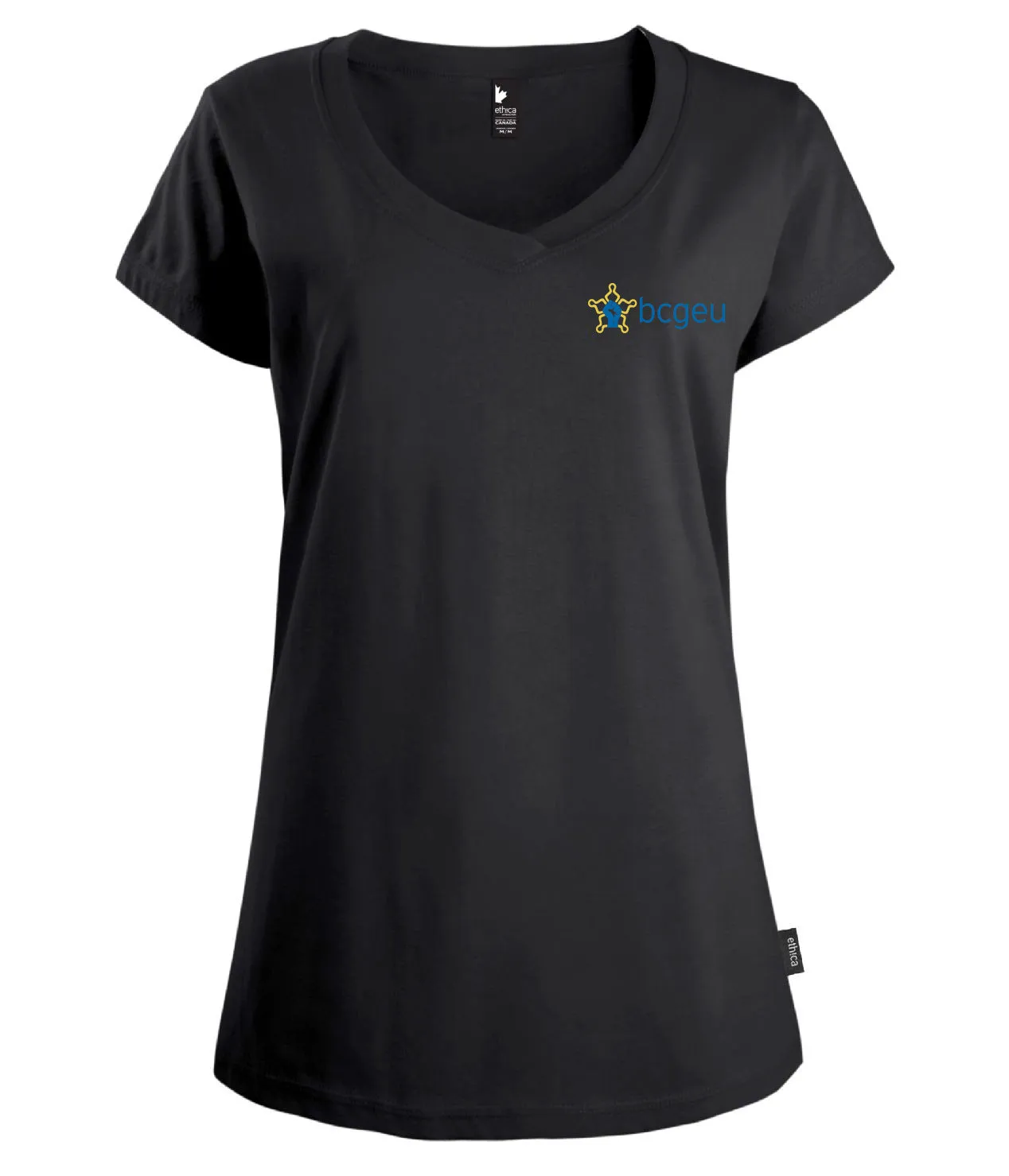 Women's V-neck T-shirt (BCGEU fist logo)